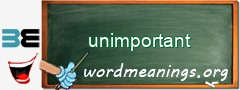 WordMeaning blackboard for unimportant